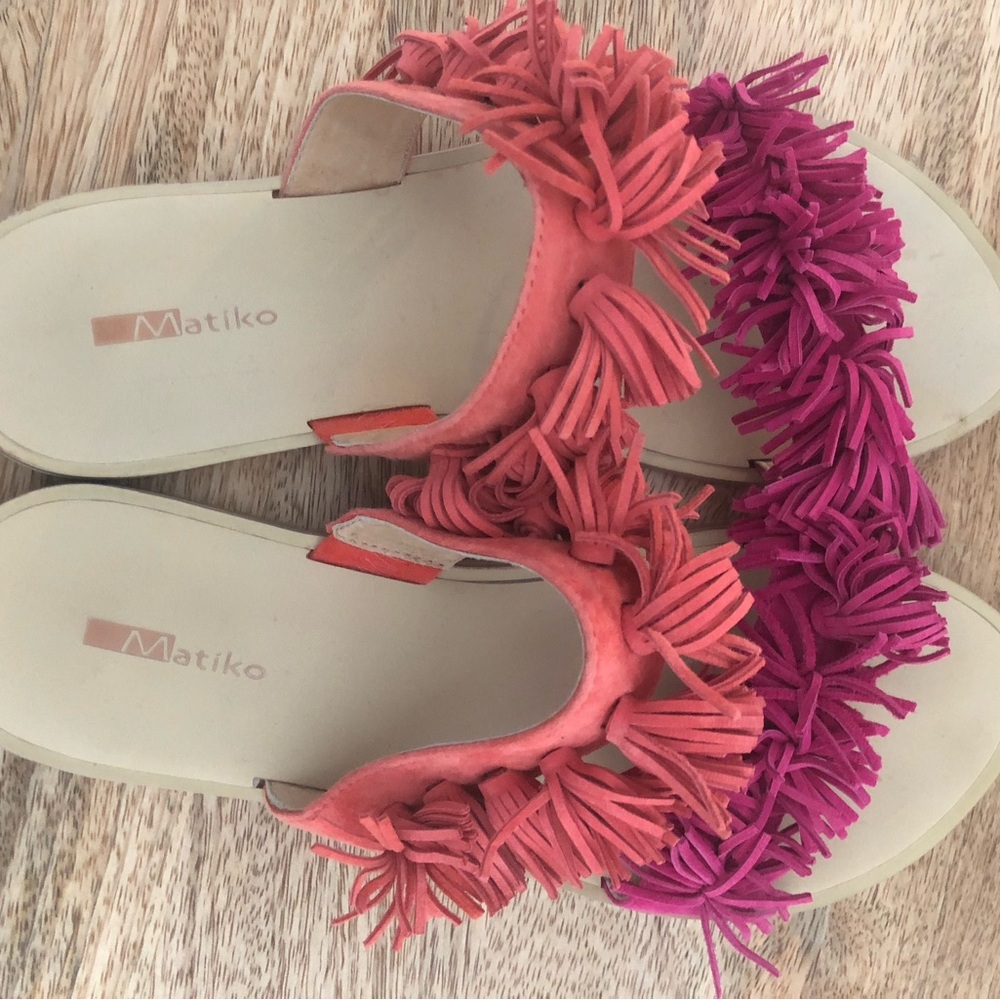 Matiko Suede Fringe Sandals
